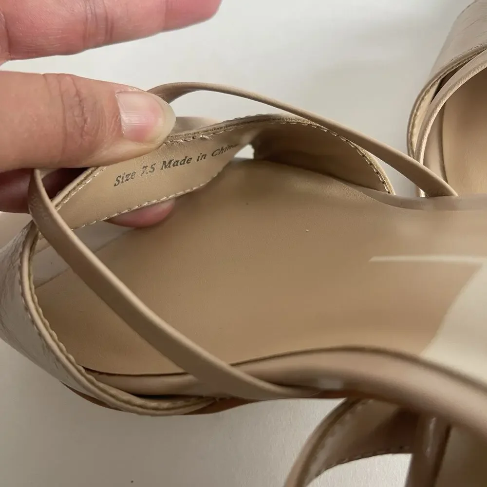Dolce Vita Womens Block Heel Strappy Sandals, 2” Heel, Light Brown Tan, Size 7.5